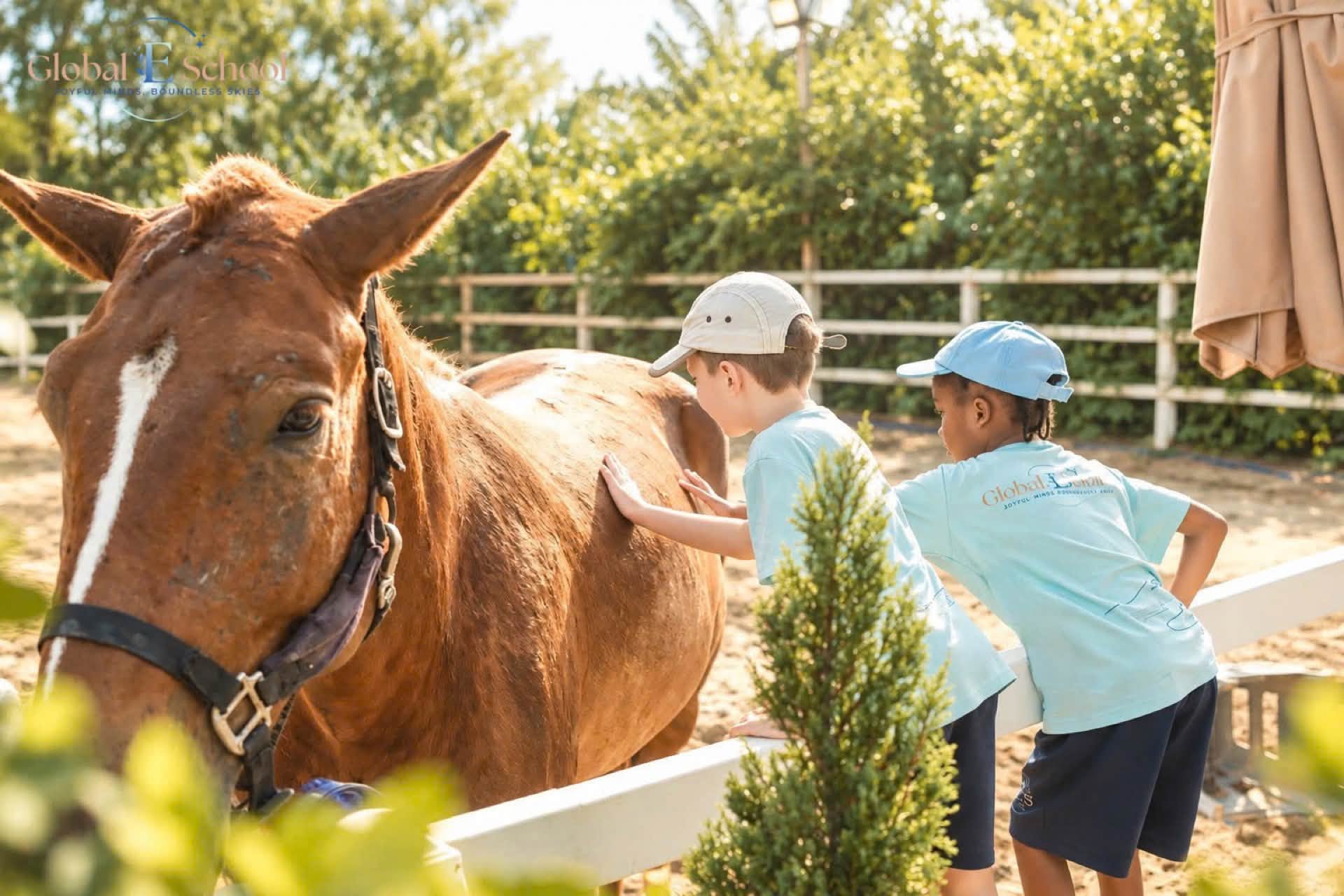 GES STUDENTS EXPERIENCE HORSE RIDING 