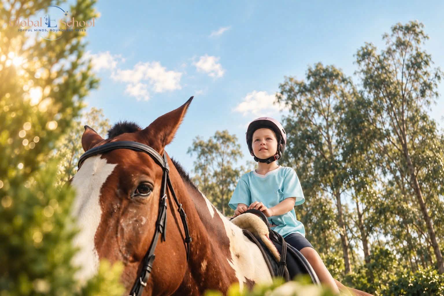 GES STUDENTS EXPERIENCE HORSE RIDING 